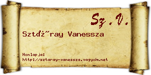 Sztáray Vanessza névjegykártya